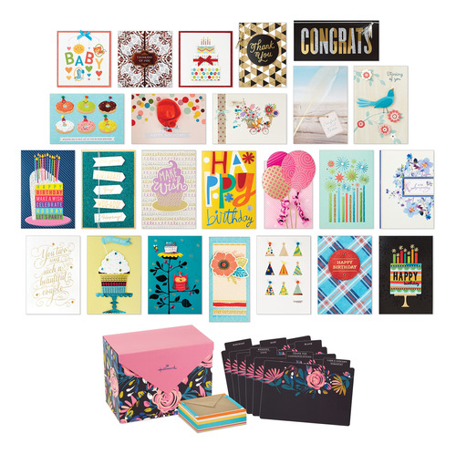 Paquete De Hallmark De 24 Tarjetas De Felicitación En Caja V