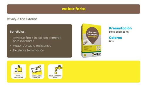 Weber Forte Revoque Fino Exterior X 25kg
