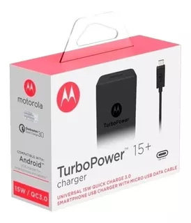 Cargador Turbo Power 15 Motorola Tipo C Moto G6 G7 G7 Plus