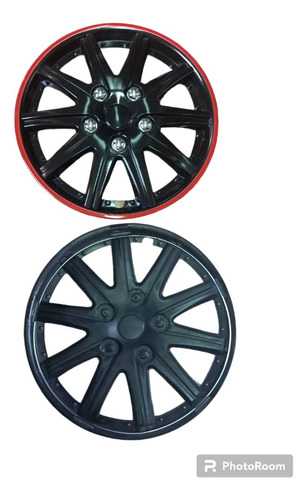 Set De 4 Tapas De Ruedas O Copa Aro 14 Para Autos Negra