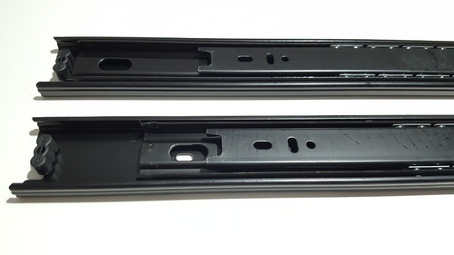 Imagen 5 de 5 de Corredera Telescopica 50cm X 10 Par 45kg Guia Cajon Negra