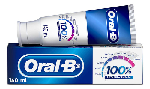 Pasta De Dientes Oral B 100% De Tu Boca Cuidada, 140 Ml