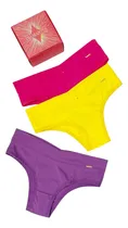 Comprar Kit 3 Calcinhas Pala Alta Em Microfibra Diamantes Lingerie