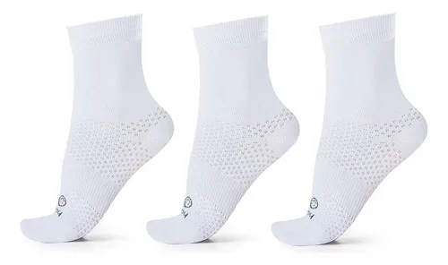 Kit 3 Pares Meia Hupi Fun Cano Médio Corrida Poliamida