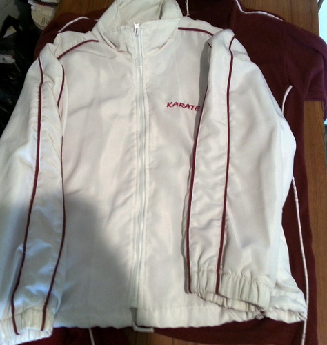 Chaqueta Deportiva Blanco Vinotinto Karate