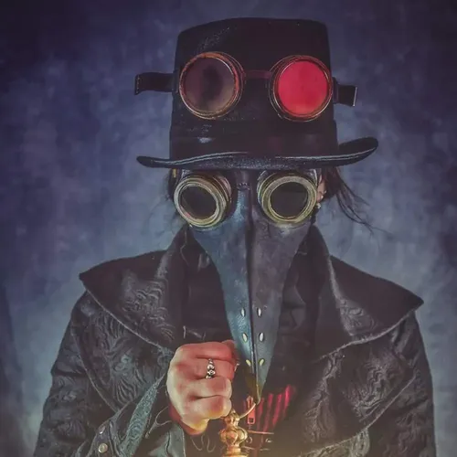 Máscara De Doctor De La Peste Steampunk – Negra, Con Remaches Y Nariz Larga, Para Halloween Y Cosplay