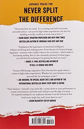 Imagen 2 de 2 de Libro Never Split The Difference Tapa Dura En Ingles