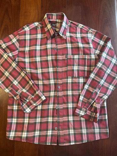 Camisa Escocesa Bordo Talle M Hombre