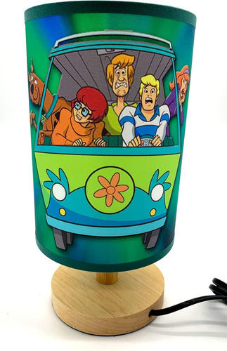 Scooby Scoob - Lámpara De Mesa Con Base De Madera, Decoració