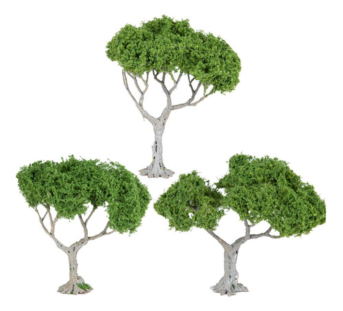 3 Árboles En Miniatura Con Diseño De Árbol De Hoja Ancha