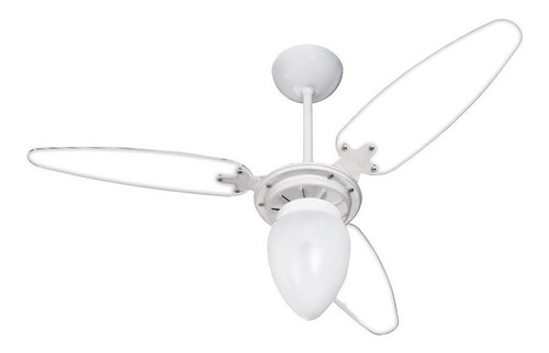 Ventilador de teto Ventisol Wind branco com 3 pás cor transparente de plástico, 96cm de diâmetro 127V
