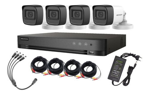 Kit Profesional Hikvision 4 Camara Exterior Fhd 1080p