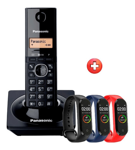 Teléfono Inalámbrico Panasonic Kx-tg1711 Negro +  Smartwatch