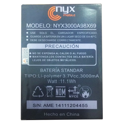 Pila Bateria Nyx Nyx3000a98x69 Sky Hd 3000 Mah 3.7v E/g