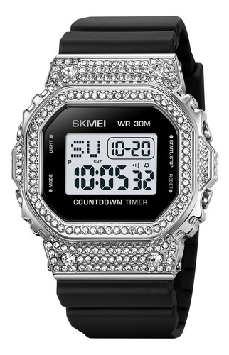 Reloj Digital De Lujo Con Diamantes Skmei 2000 For Hombre