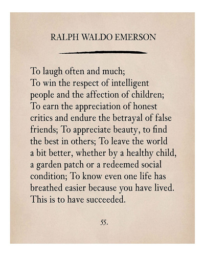 To Laugh Often And Much -waldo Emerson Poem Page Pri.