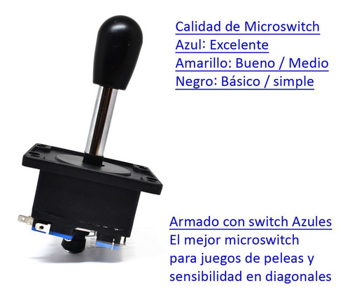 Imagen 2 de 6 de Pack 2 Palancas Arcade Con Microswitch / Ideal Juego Peleas