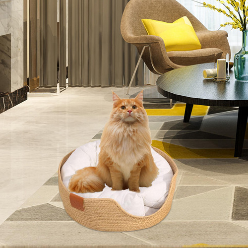 Camas De Ratán Tejidas A Mano Para Gatos, Cama De Perro L