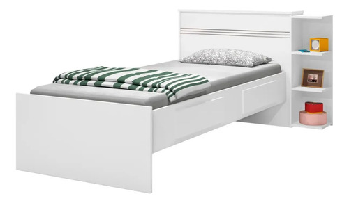 Cama 1 Plaza Premium + Baul + Cajones + Repisa + Respaldo