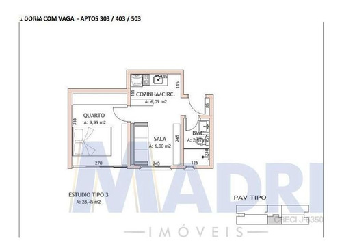 Imagem 1 de 9 de Apartamento Para Venda Em Curitiba, Campo Comprido, 1 Dormitório, 1 Banheiro, 1 Vaga - 219_2-1144932