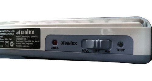 Imagen 11 de 11 de Luz de emergencia Atomlux 2030 LED con batería recargable 3 W 220V blanca