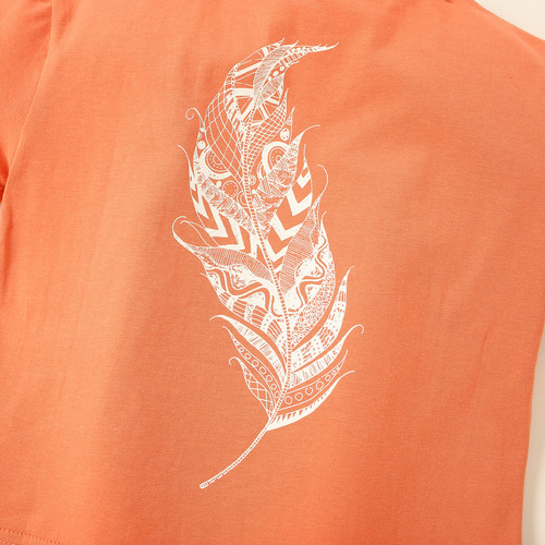 Conjunto De Verano Para Bebé Con Estampado De Águila Y Pluma