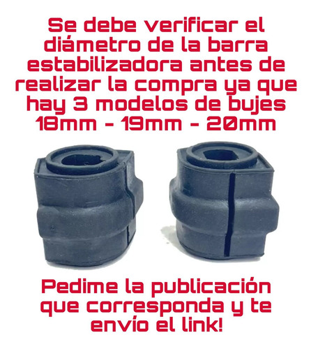 Kit X2 Buje Barra Estabilizadora 19mm Peugeot 206/207 1999/