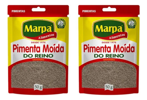 Kit 2un Pimenta Do Reino Moida Marpa 50g Especiarias