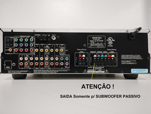 Receiver Onkyo A/v. Mod: Ht-r340 C/ 500 W + Z B + Cr Usado Prateado (Usado)
