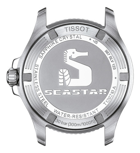 Reloj Hombre Tissot T120.210.17.116.00 Seastar Color De La Correa Blanco Color Del Bisel Plateado Color Del Fondo Blanco