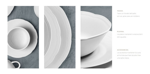 Plato Postre Porcelana Tsuji 19cm Línea 1800 Renacimiento X6 Blanco