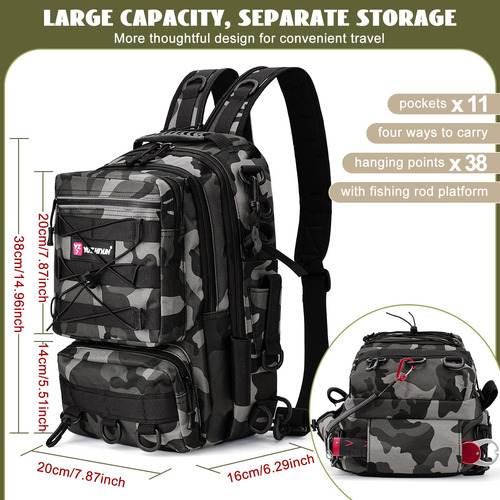 Mochila De Pesca Con Soporte Para Caña Marca Modelo Ap-123