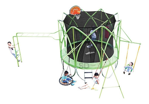 Cama Elastica Parque Infantil 6 In 1 - Columpio Escalera