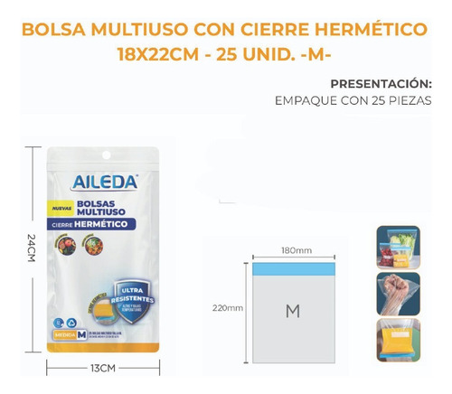 Bolsas Multiusos Con Cierre Hermetico - 25 Unidades