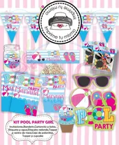 Comprar Kit Imprimible Pool Party  Invitacion Decoracion Candy Bar