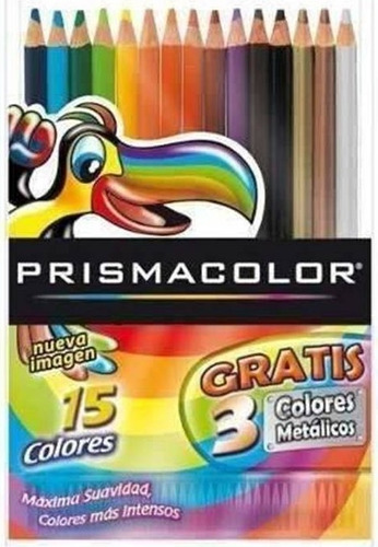 Prismacolor Escolar  Caja 15 Colores Creyones Caja Acrílico