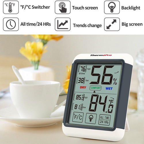 Imagen 4 de 8 de Termómetro Higrómetro Digital Thermopro Tp-55 Mide Humedad