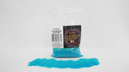 Glitter Gibre Givre Purpurina 100g Celeste Cyan Iridiscente