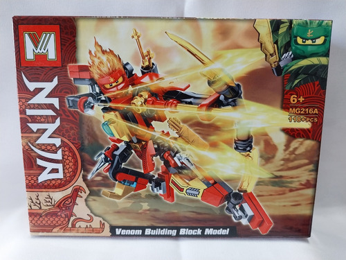 Bloques Para Armar Robot Ninjago Kay Ninja Rojo 100 Pz