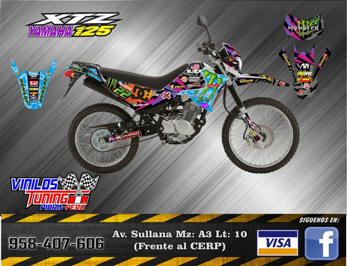 Imagen 7 de 9 de Stickerts Moto Yamaha Xtz 125, Pegatinas, Calcas, Vinilos