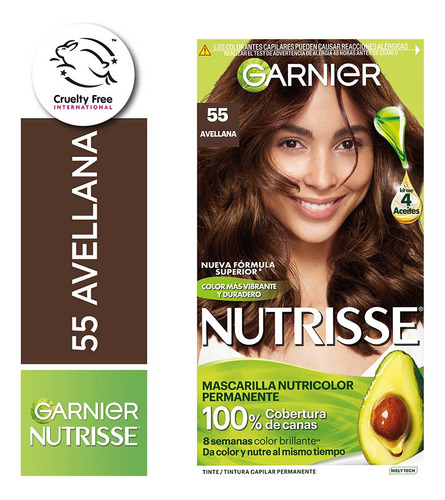 Nutrisse Garnier De Coloración Permanente Tono 55 Avellana