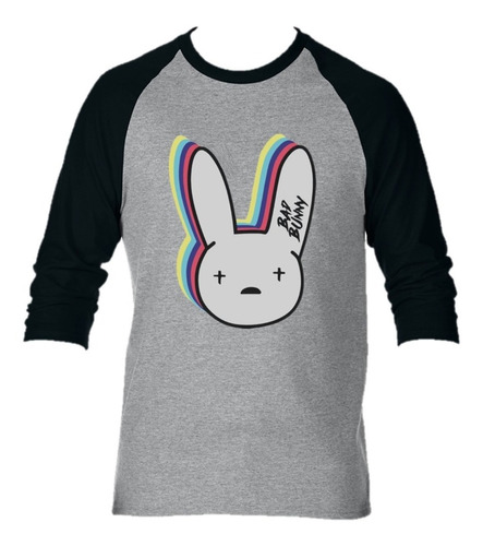 Camiseta Bad Bunny Conejo Malo Manga Larga Camibuso Gris