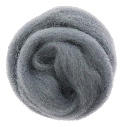 Hwa Fibra De Lana For Hilar A Mano, 10 G, For Muñeca Gris