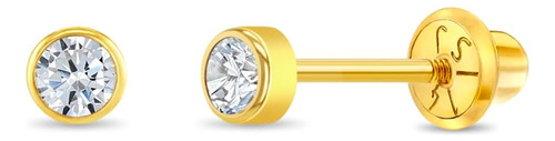 Oro Amarillo De 14 Quilates, Redondo, 0.118 In, Diamante De 