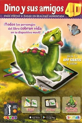 Dino Y Sus Amigos 4d - Libro Para Pintar - Sigmar