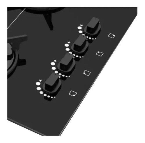 Fogão cooktop gás Chamalux 4 bocas ultra chama preto 127V/220V