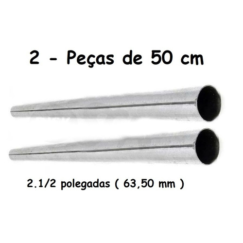 2 Tubo Descarga Universal 50 Cm De 2.1/2 Pol ( 63,5mm )