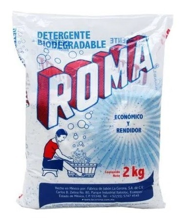 3 Bolsas Detergente En Polvo Roma Multiusos 2kg