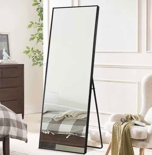 Espejo Rectangular Entero Herreria 180x60 Pie De Apoyo Moda