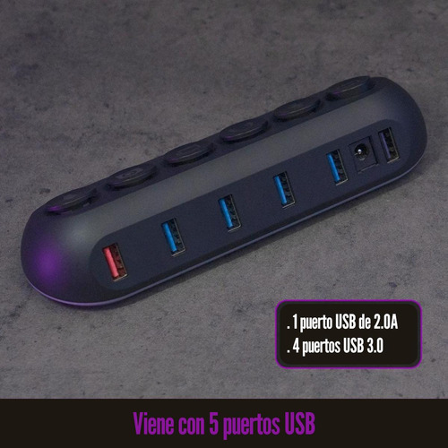 Hub Usb 3.0 Streamplify Deck 5 Rgb Con 5 Puertos